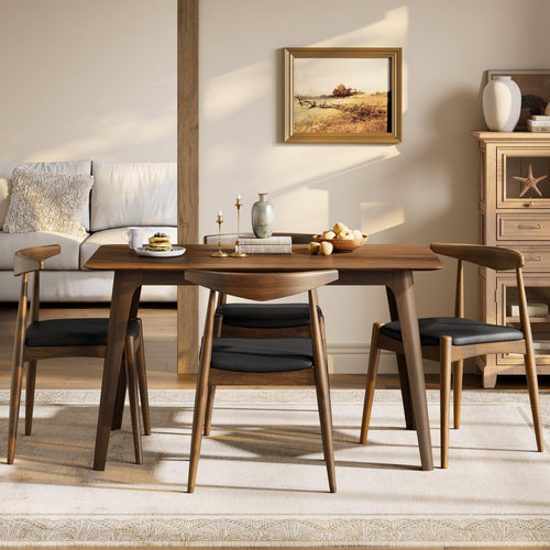 5-Piece Mid-Century Modern Dining Set for Kitchen.
