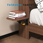 Floating Queen Bed Frame with LED, Storage & USB Ports.