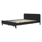 Black Queen Size Solid Wood Bed With No Box Spring.
