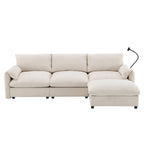 Versatile L-Shaped Sectional Sofa with Storage Ottoman.