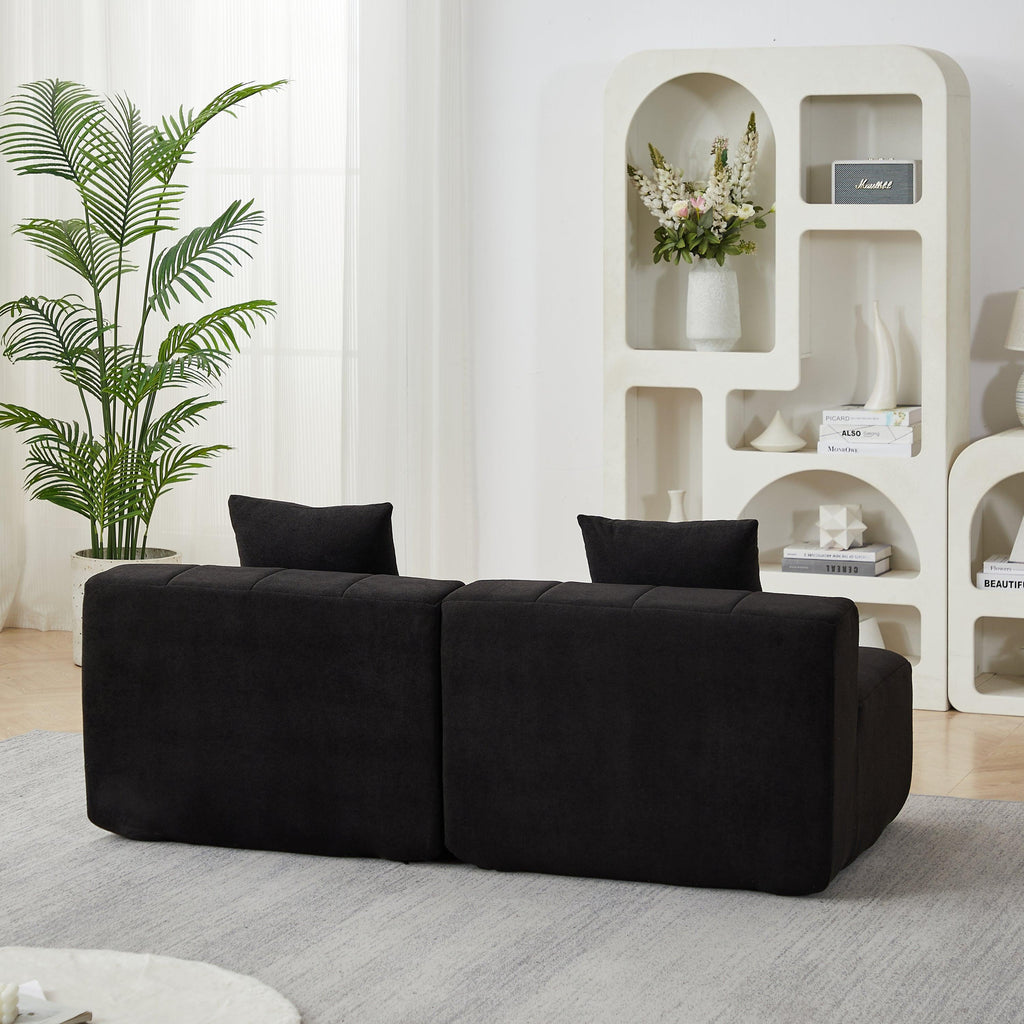 Curved Sectional Sofa with 6 Pillows for Any Room.