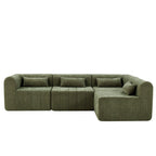 Green Modular Sectional Sofa - 145.5 Inch Design.