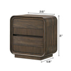 Mid-century Nightstand with Two Drawer Storage.