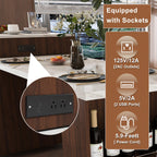 80-Inch Expandable Kitchen Island Dining Set with 4 Chairs.