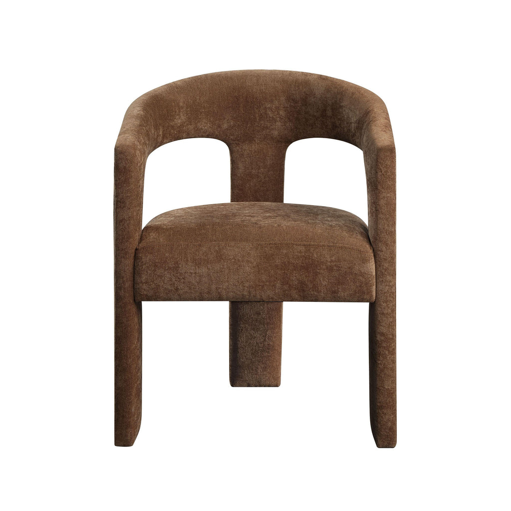 Brown Linen Armchair Set of 2.