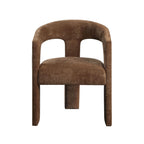 Brown Linen Armchair Set of 2.