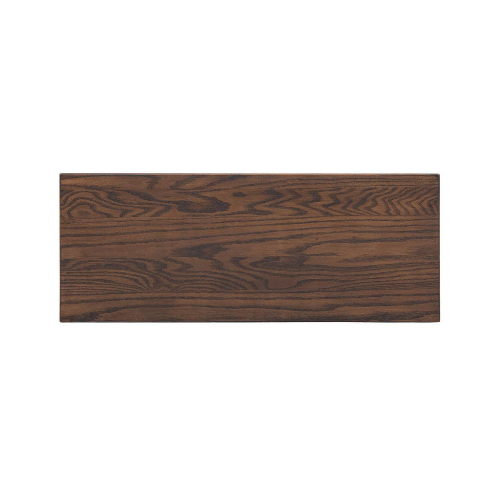 Capri 35.5' Solid Red Oak Wood Bench, Dark Brown Red Oak.