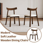 Ergonomic Modern Dining Chairs Set of 2 in Walnut.