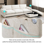 Versatile L-Shaped Sectional Sofa with Storage Ottoman.