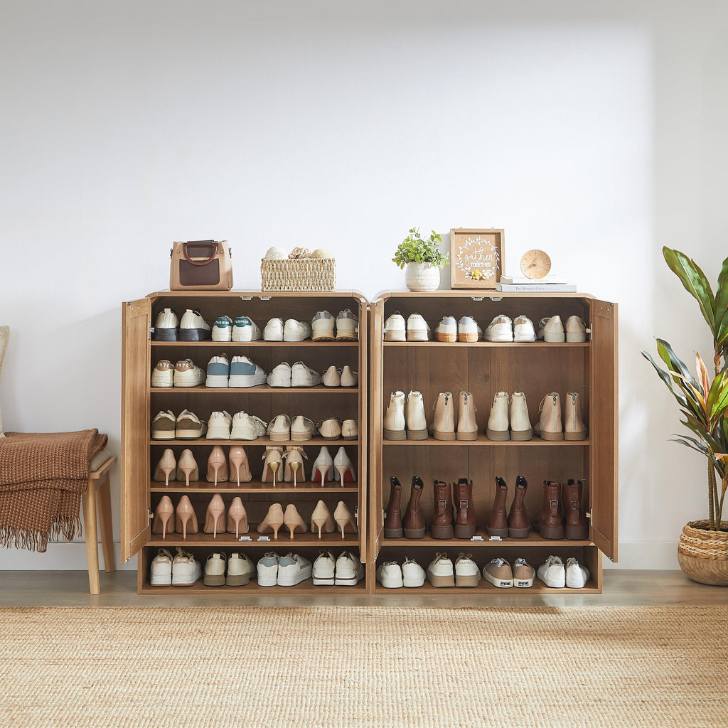 Rattan Shoe Cabinet with 6-Tiers for Shoe Storage.