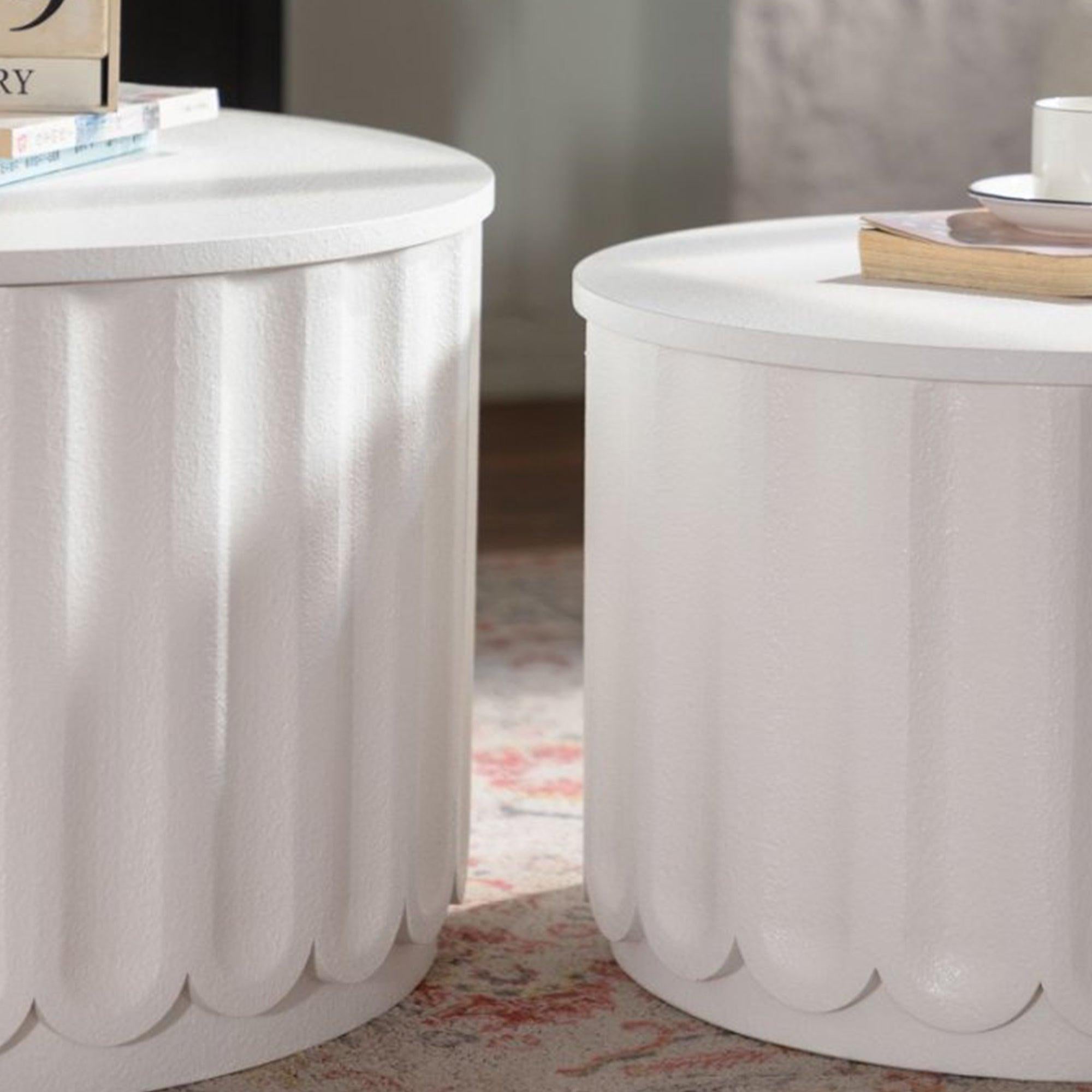 Round Storage Table Set for Elegant Living Rooms.