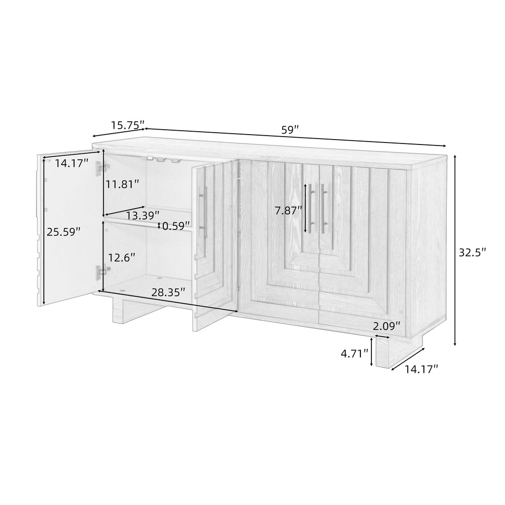 Modern Sideboard Storage Cabinet - Versatile Home Solution.