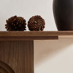 Walnut Modern Console Table with Loopback Design