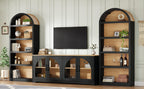 3-Piece Retro TV Stand Set with Bookshelf for Up to 70 TVs.