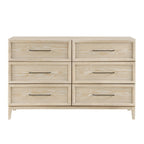 6-Drawer Dresser with Light Brown Finish for Bedroom.
