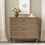 Antique 4-Drawer Chest - Solid Wood Dresser Storage.