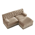Modular Velvet Chesterfield Sofa with Tassel Skirt.