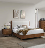 Walnut Color 3pc Bedroom Set Eastern King Size.