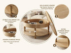 Coffee Table with Dual Storage for Living Room, 31.5' Modern Round Coffee Table with Storage and Hidden Compartment, Adjustable Leveling Feet, Easy Assembly(Natrual Wood).