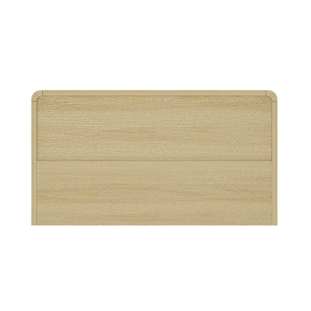 Top-down view of Grace 60" Dresser in Oak emphasizing the smooth wood finish and seamless construction.