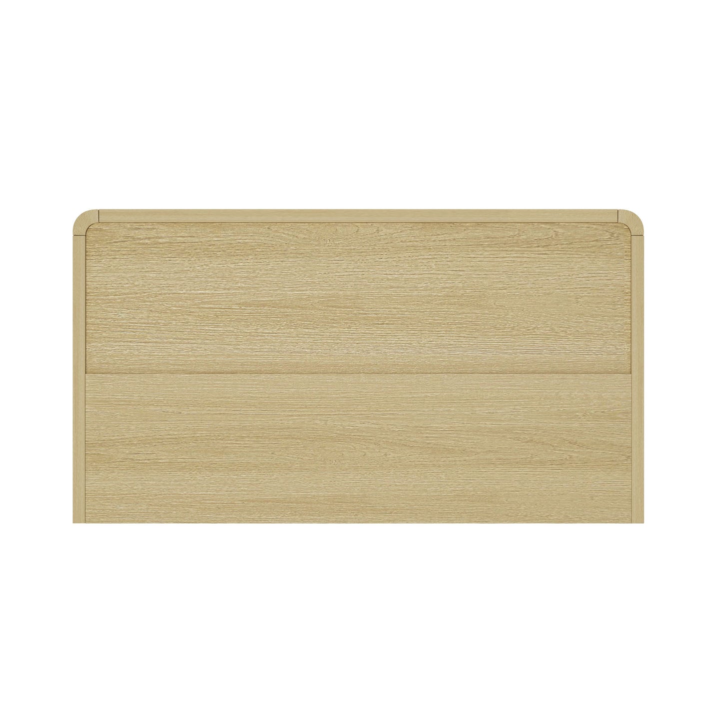 Top-down view of Grace 60" Dresser in Oak emphasizing the smooth wood finish and seamless construction.