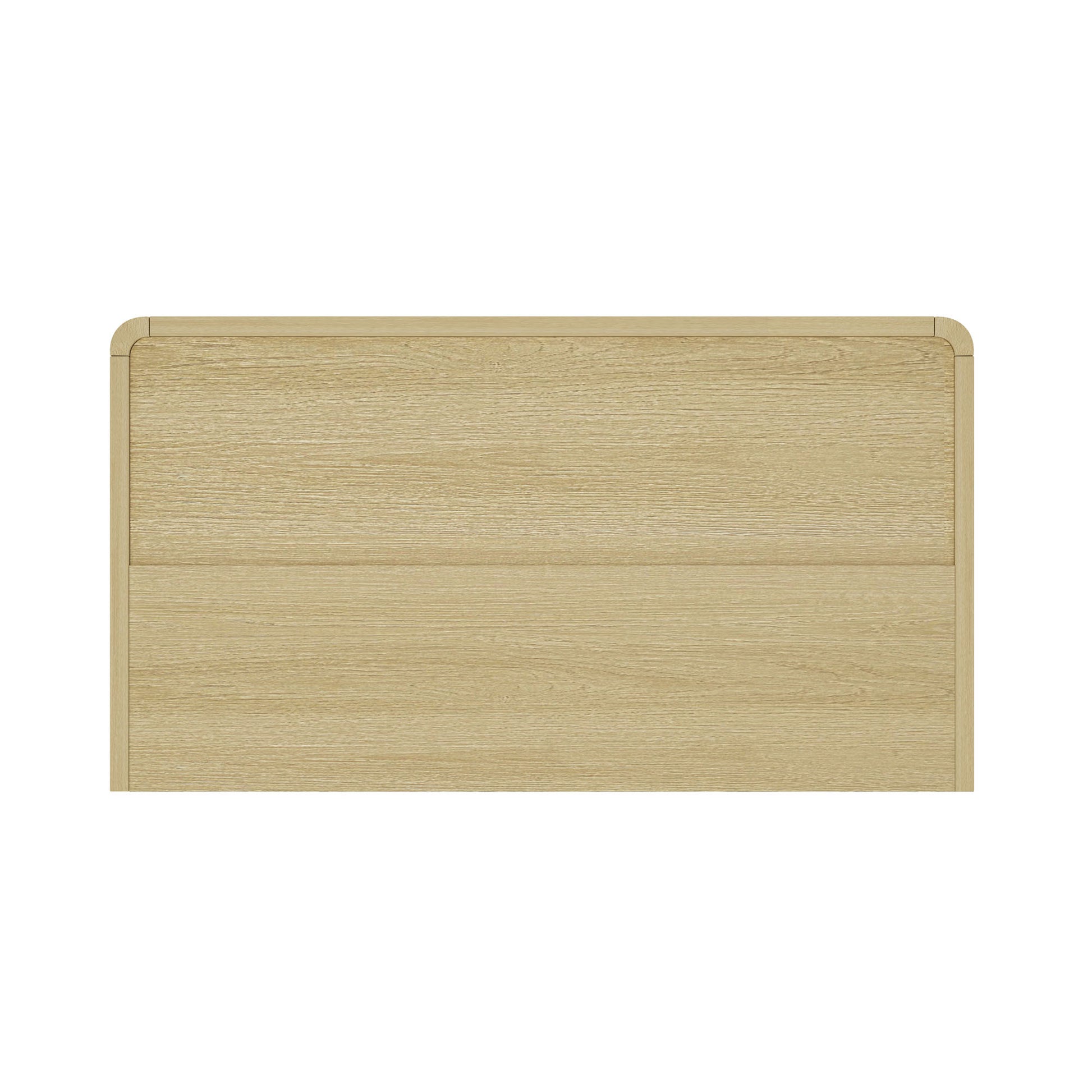 Top-down view of Grace 60" Dresser in Oak emphasizing the smooth wood finish and seamless construction.