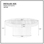 Walnut Round Coffee Table - 35.43 inch MDF with Wood Veneer.