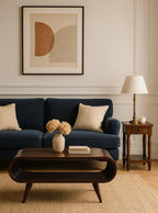 Solid Wood California Walnut Coffee Table, Open Storage, Nordic Legs, Dark Brown