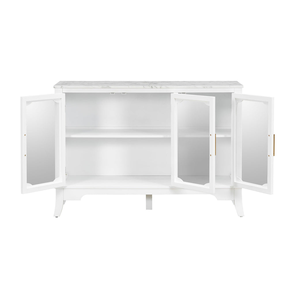 Storage Cabinet for Entrance - Large White Cabinet with 3 Doors.