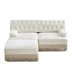 Modular Chesterfield Style Sofa with Tassel Skirt.