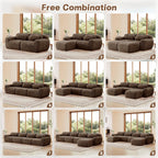 Modular Plush Sectional Sofa - Anti-Slip, No Assembly.