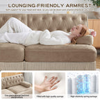3-Seater Pet-friendly Velvet Sofa with Tassel Fringe Skirt.