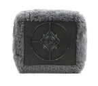 Dark Gray Contemporary Accent Swivel Chair with Pillow.