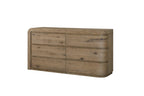 Curved Dresser with English Knotty Oak Finish.