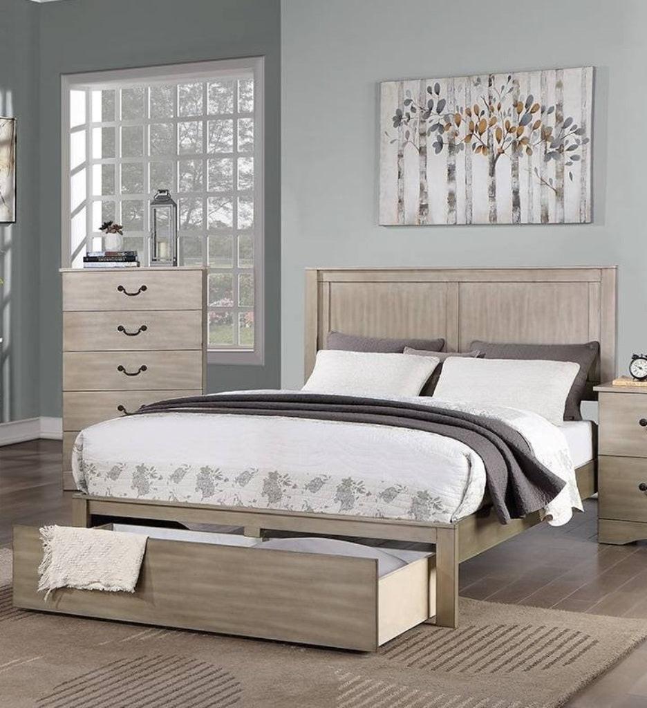 Rustic King Size Bed with Antique Silver Finish.