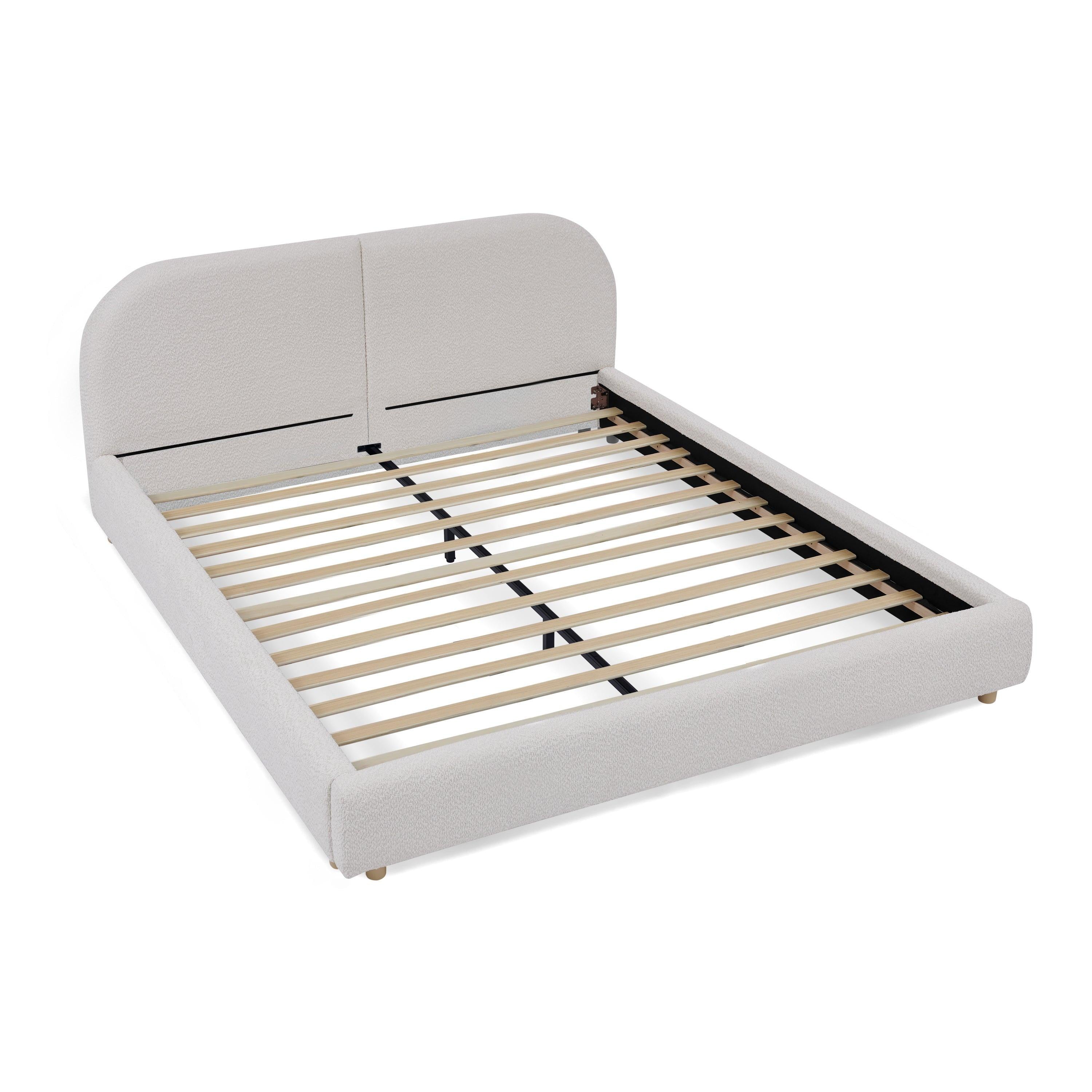 Queen Size Upholstered Bed Frame - Modern Minimalist Design.