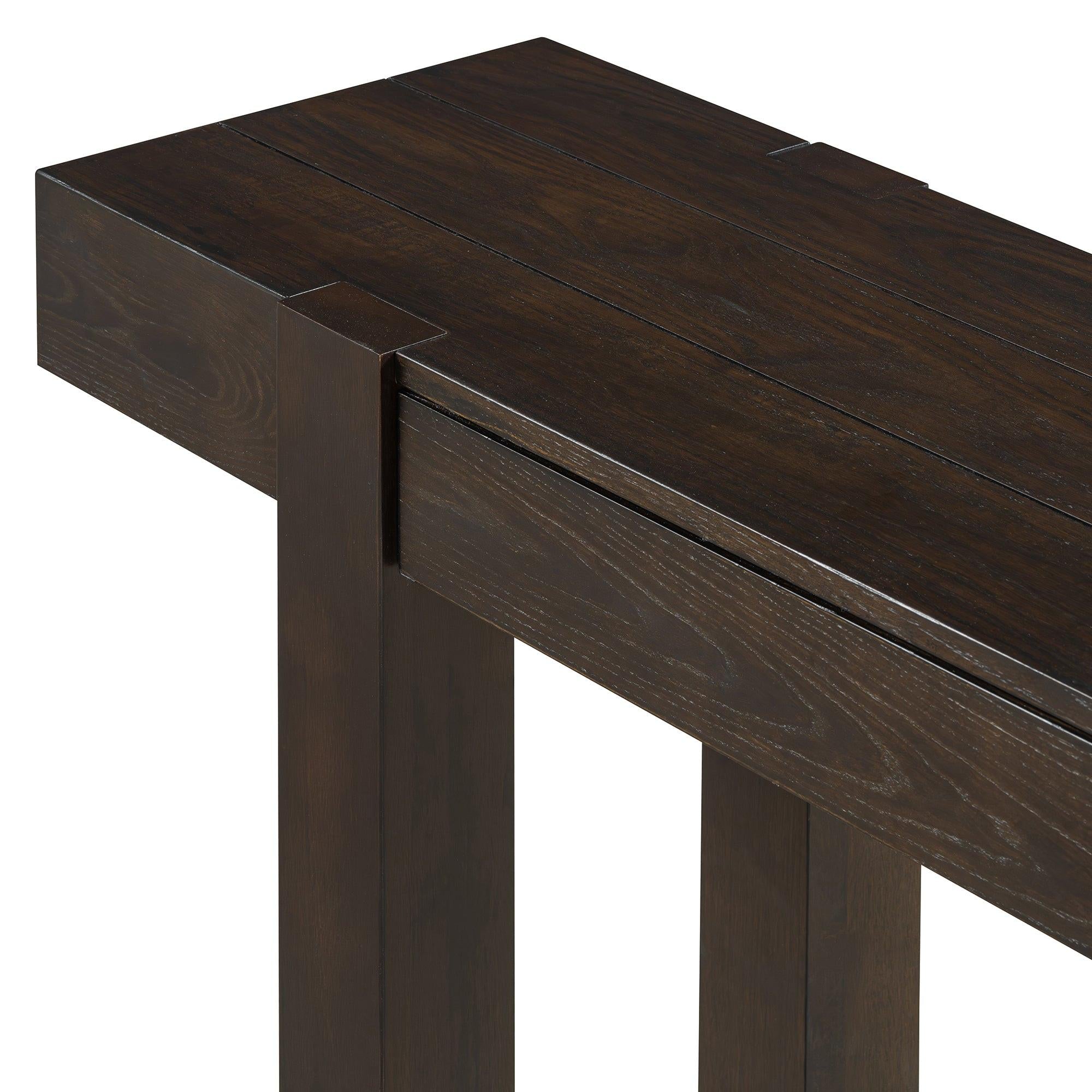 Rustic Console Table with Power Outlet and Hidden Drawer.