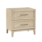 Light Brown Nightstand with 2 Drawers for Bedroom.