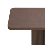 Modern Console Table with Ash Veneer Top and Metal Accent.