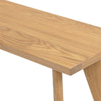 Capri 41.5' Solid Red Oak Wood Bench, Natural Brown Red Oak.