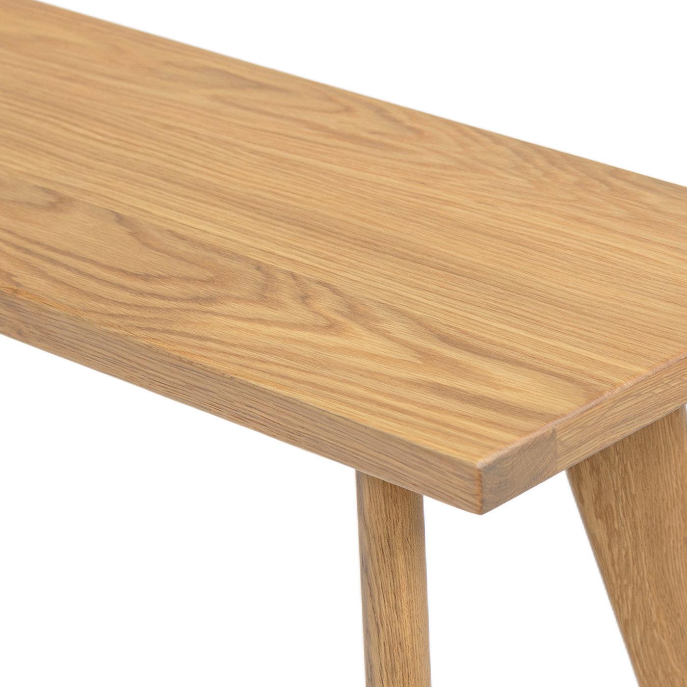 Capri 41.5' Solid Red Oak Wood Bench, Natural Brown Red Oak.