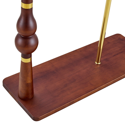 70' Tall Industrial Coat Rack for Entryway, Solid Wood & Stainless Steel Clothing Rack, Double Layer Hanger for Coats, Hats, Bags, Scarves, Shoes Storage, Vintage Wood Grain & Metal, Heavy Duty - Groovy Boardz