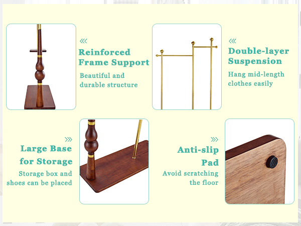 70' Tall Industrial Coat Rack for Entryway, Solid Wood & Stainless Steel Clothing Rack, Double Layer Hanger for Coats, Hats, Bags, Scarves, Shoes Storage, Vintage Wood Grain & Metal, Heavy Duty - Groovy Boardz