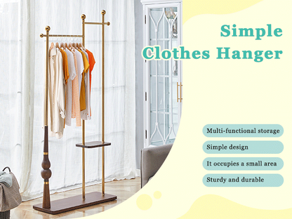 70' Tall Industrial Coat Rack for Entryway, Solid Wood & Stainless Steel Clothing Rack, Double Layer Hanger for Coats, Hats, Bags, Scarves, Shoes Storage, Vintage Wood Grain & Metal, Heavy Duty - Groovy Boardz