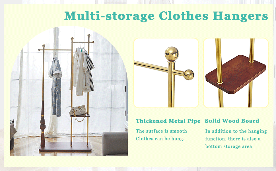 70' Tall Industrial Coat Rack for Entryway, Solid Wood & Stainless Steel Clothing Rack, Double Layer Hanger for Coats, Hats, Bags, Scarves, Shoes Storage, Vintage Wood Grain & Metal, Heavy Duty - Groovy Boardz