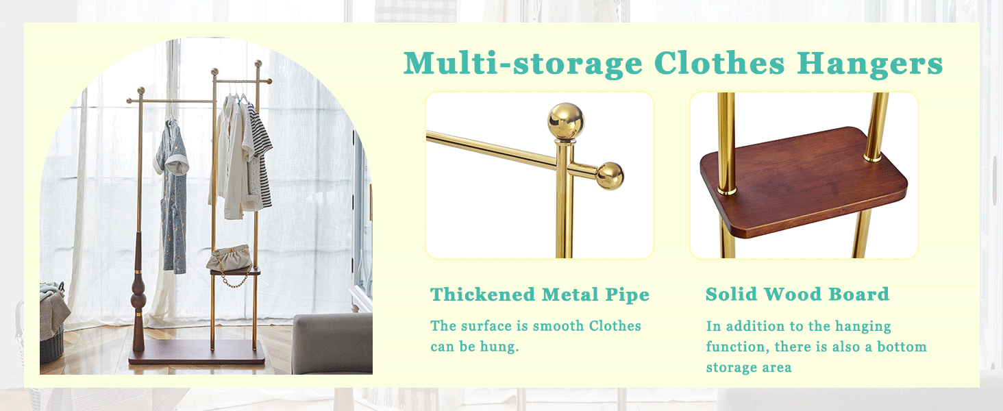 70' Tall Industrial Coat Rack for Entryway, Solid Wood & Stainless Steel Clothing Rack, Double Layer Hanger for Coats, Hats, Bags, Scarves, Shoes Storage, Vintage Wood Grain & Metal, Heavy Duty - Groovy Boardz