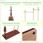 70' Tall Industrial Coat Rack for Entryway, Solid Wood & Stainless Steel Clothing Rack, Double Layer Hanger for Coats, Hats, Bags, Scarves, Shoes Storage, Vintage Wood Grain & Metal, Heavy Duty - Groovy Boardz