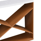 70.87 inch Farmhouse Console Table, X Shape Detachable ExtraLong Table with Storage for Entryway, Living Room, Foyer, Hallway, white