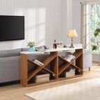 70.87 inch Farmhouse Console Table, X Shape Detachable ExtraLong Table with Storage for Entryway, Living Room, Foyer, Hallway, white