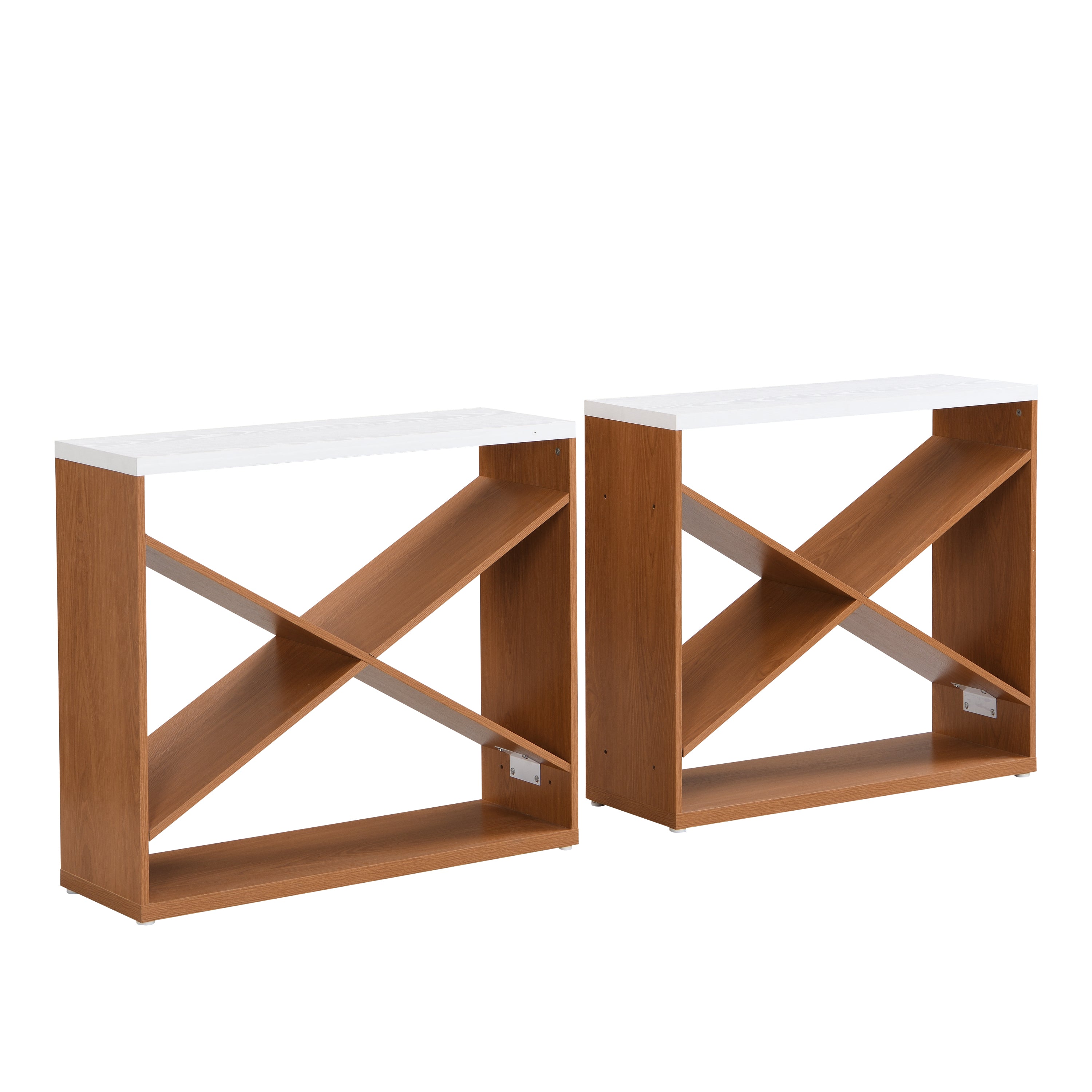 70.87 inch Farmhouse Console Table, X Shape Detachable ExtraLong Table with Storage for Entryway, Living Room, Foyer, Hallway, white